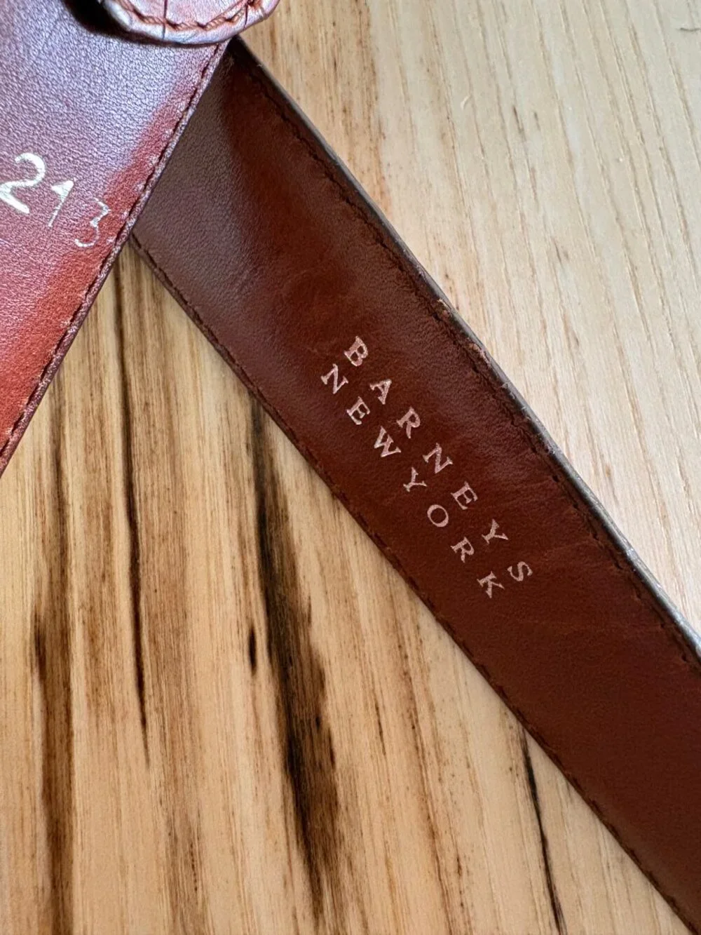 Barneys New York Men's brown leather belt size 32